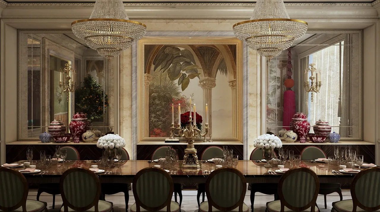 Contemporary classical dining-room design