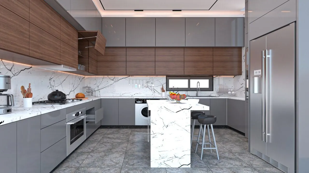 Graphite and Walnut Kitchen
