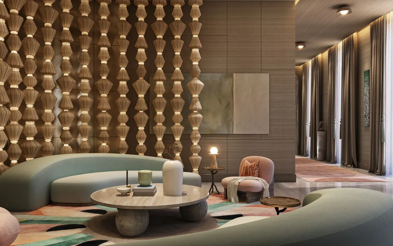 Sculptural living-room design
