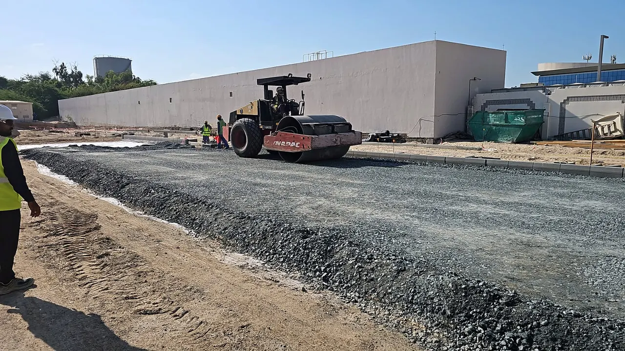 Road-base compaction during civil works